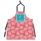 Coral & Teal Apron Without Pockets w/ Name and Initial