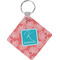 Coral & Teal Personalized Diamond Key Chain