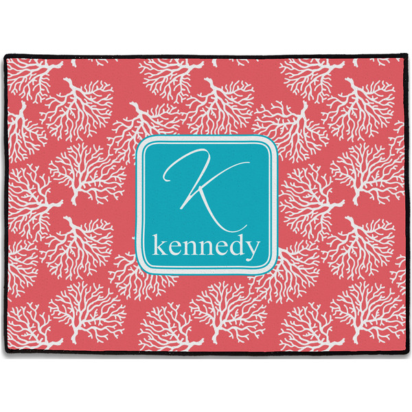Custom Coral & Teal Door Mat - 24"x18" (Personalized)