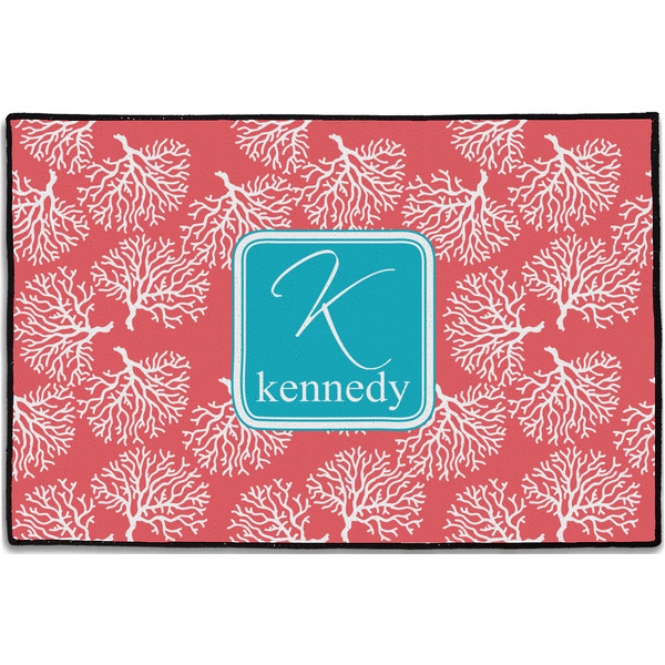 Coral & Teal Personalized Door Mat - 36x24 (APPROVAL)