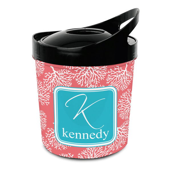 Custom Coral & Teal Plastic Ice Bucket (Personalized)