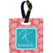 Coral & Teal Personalized Square Luggage Tag