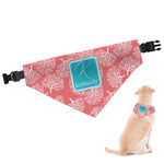 Coral & Teal Dog Bandana - Large (Personalized)