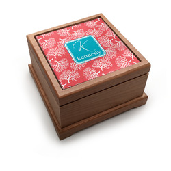 Coral & Teal Pet Urn w/ Name and Initial