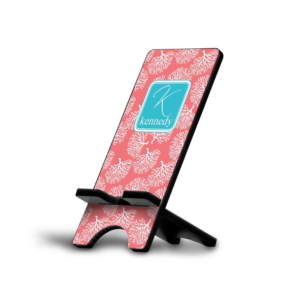 Custom Coral & Teal Cell Phone Stand (Personalized)