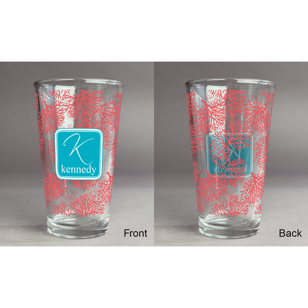 Coral & Teal Pint Glass - Full Fill w Transparency - Approval