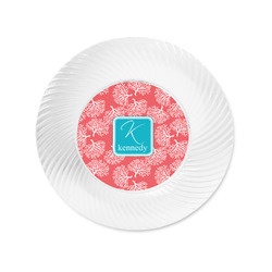 Coral & Teal Plastic Party Appetizer & Dessert Plates - 6" (Personalized)