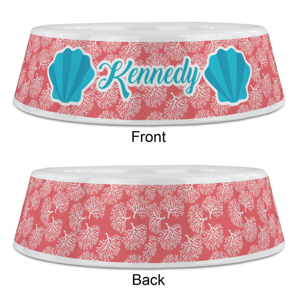 Coral & Teal Plastic Pet Bowls - Large - APPROVAL