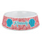 Coral & Teal Plastic Dog Bowl - Large (Personalized)