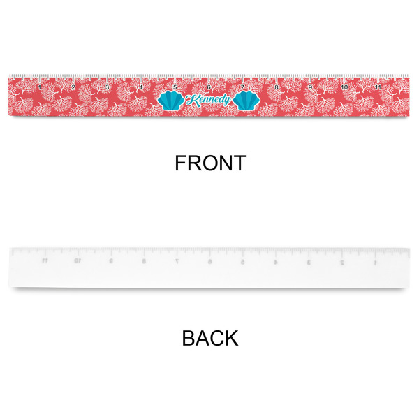 Coral & Teal Plastic Ruler - 12" - APPROVAL