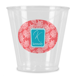 Coral & Teal Plastic Shot Glass (Personalized)