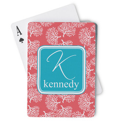 Coral & Teal Playing Cards (Personalized)