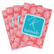 Coral & Teal Playing Cards - Hand Back View