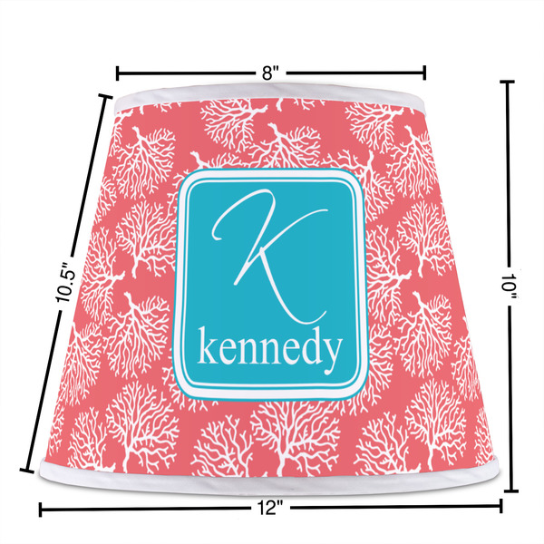 Coral & Teal Poly Film Empire Lampshade - Dimensions