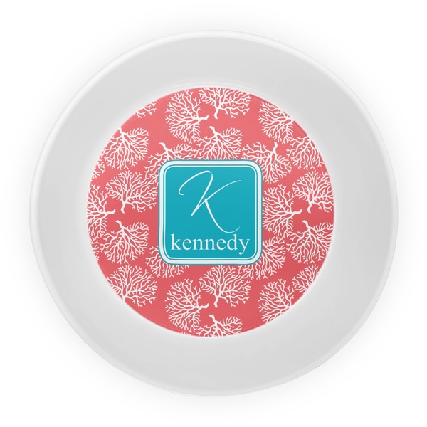 Coral & Teal Melamine Bowl - Center