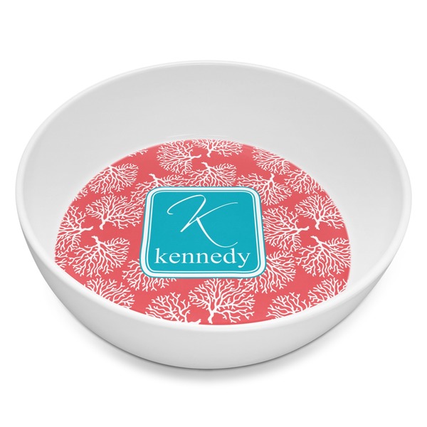 Custom Coral & Teal Melamine Bowl - 8 oz (Personalized)