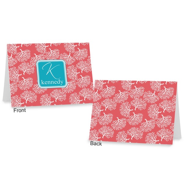 Coral & Teal Postcard - Front and Back