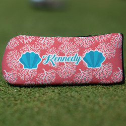 Coral & Teal Blade Putter Cover (Personalized)