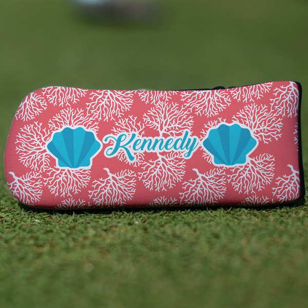 Custom Coral & Teal Blade Putter Cover (Personalized)