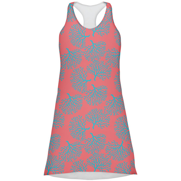 Custom Coral & Teal Racerback Dress - Large