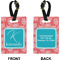 Coral & Teal Rectangle Luggage Tag (Front + Back)