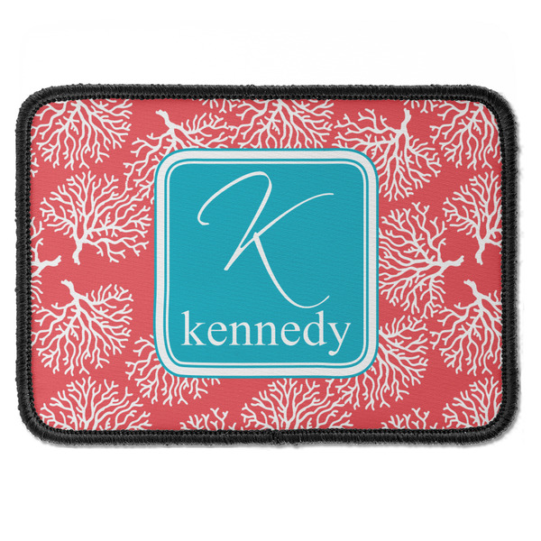 Coral & Teal Rectangle Patch