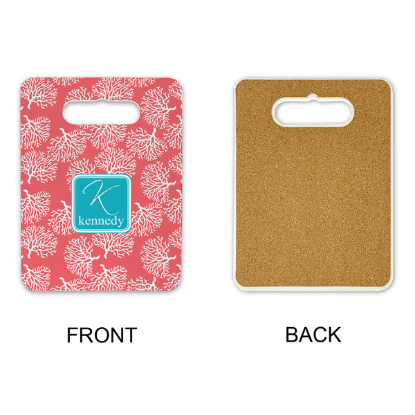 Coral & Teal Rectangle Trivet with Handle - APPROVAL