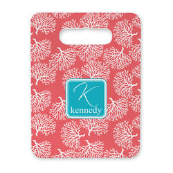 Coral & Teal Rectangular Trivet with Handle (Personalized)