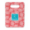 Coral & Teal Rectangle Trivet with Handle - FRONT