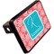 Coral & Teal Rectangular Car Hitch Cover w/ FRP Insert (Angle View)