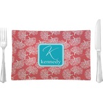 Coral & Teal Glass Rectangular Lunch / Dinner Plate (Personalized)