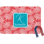 Coral & Teal Rectangular Fridge Magnet (Personalized)