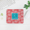 Coral & Teal Rectangular Mouse Pad - LIFESTYLE 2