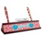 Coral & Teal Red Mahogany Nameplate with Business Card Holder (Personalized)