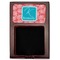 Coral & Teal Red Mahogany Sticky Note Holder - Flat