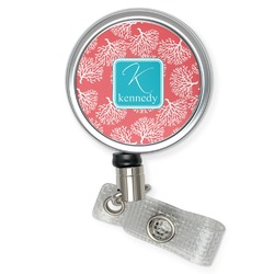 Coral & Teal Retractable Badge Reel (Personalized)