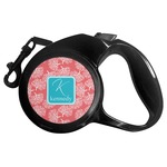 Coral & Teal Retractable Dog Leash - Small (Personalized)