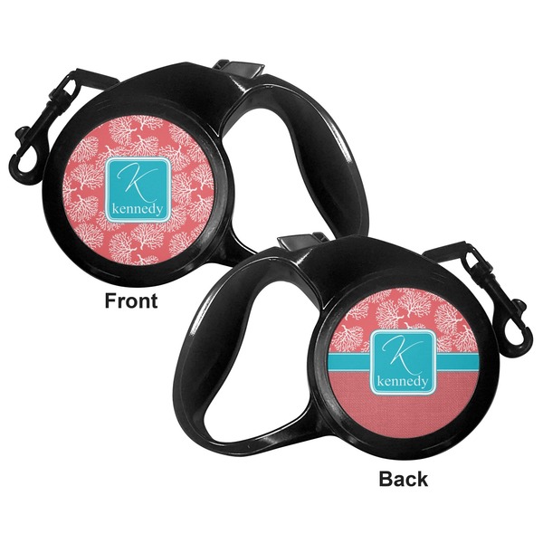 Coral & Teal Retractable Dog Leash - Medium Large - Apvl