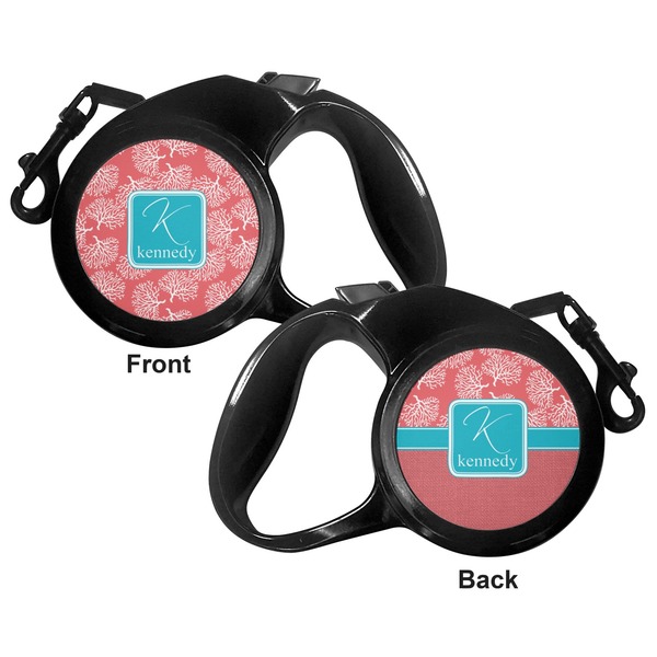 Coral & Teal Retractable Dog Leash - Small - Apvl