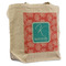 Coral & Teal Reusable Cotton Grocery Bag - Single (Personalized)