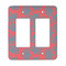 Coral & Teal Rocker Light Switch Covers - Double - MAIN