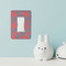 Coral & Teal Rocker Light Switch Covers - Single - IN CONTEXT