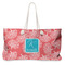 Coral & Teal Large Tote Bag with Rope Handles (Personalized)