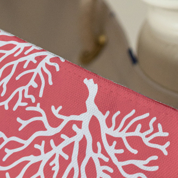 Coral & Teal Large Rope Tote - Close Up View