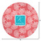 Coral & Teal Round Area Rug - Size