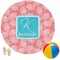 Coral & Teal Round Beach Towel (Personalized)