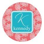Coral & Teal Round Decal - Large (Personalized)