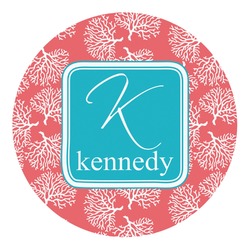 Coral & Teal Round Decal - Medium (Personalized)