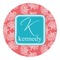 Coral & Teal Round Decal
