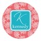 Coral & Teal Round Decal - Medium (Personalized)